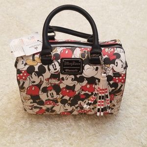 Disney Parks Loungefly Minnie & Mickey Duffle Bag
